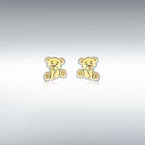 9K Yellow & White Gold Teddy Earring with Push Back