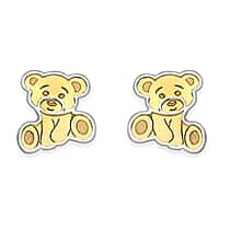 9K Yellow & White Gold Teddy Earring with Push Back