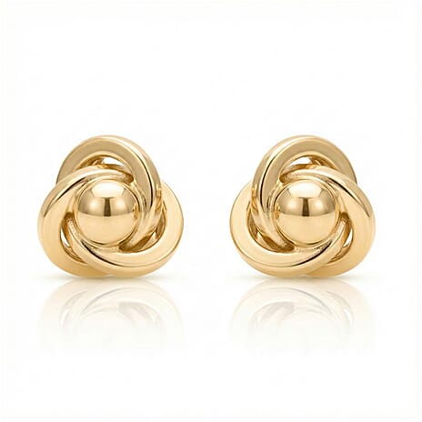 Hatton Garden CloseOut - 9K Yellow Gold Knot Earring with Push Back