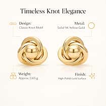 Hatton Garden CloseOut - 9K Yellow Gold Knot Earring with Push Back