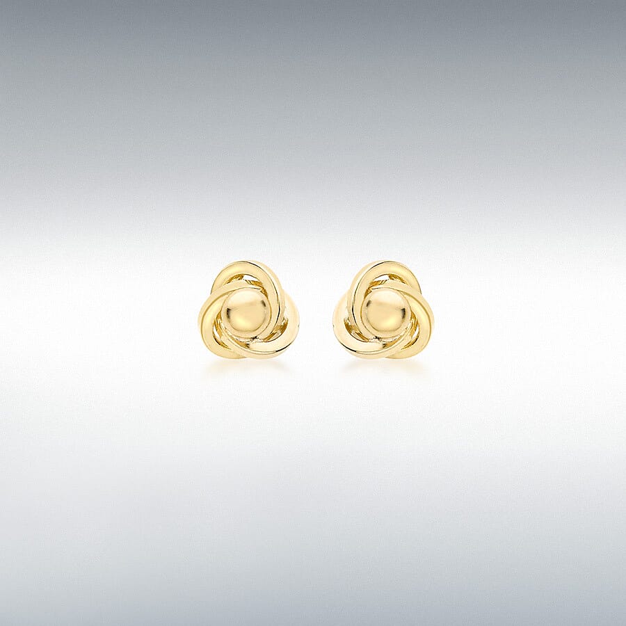 Hatton Garden CloseOut - 9K Yellow Gold Knot Earring with Push Back
