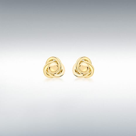 Hatton Garden CloseOut - 9K Yellow Gold Knot Earring with Push Back