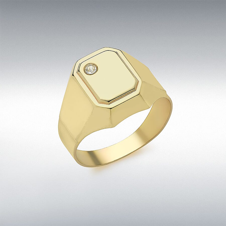 9K Yellow Gold Signet Ring