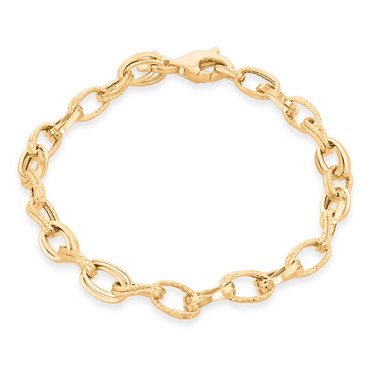 9K Yellow Gold Twisted Link Bracelet (Size 7.5) with Lobster Clasp, Gold Wt. 3.80 Gms.