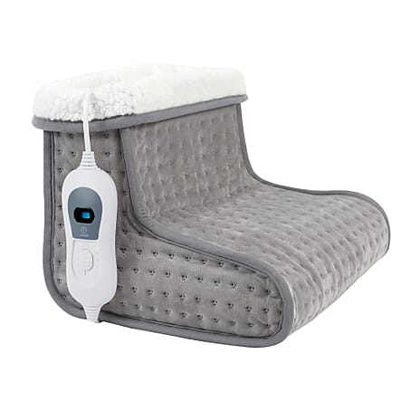BLACK FRIDAY SPECIAL - Super Luxurious Sherpa Electric Foot Warmer with 3 temprature Modes - Grey