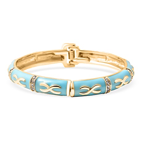 White Crystal Enameled Full Bangle