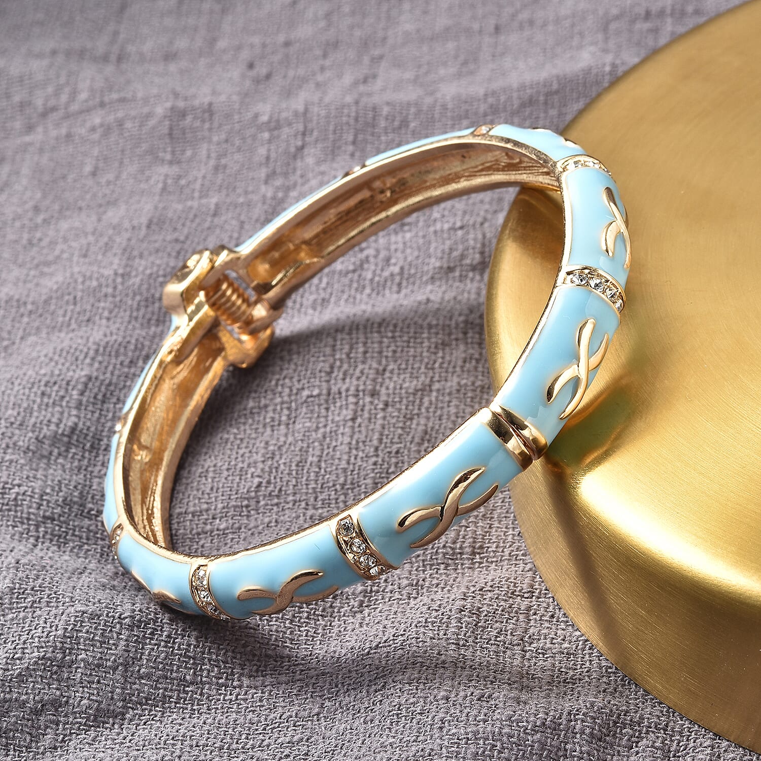 White Crystal Enameled Full Bangle