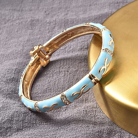 White Crystal Enameled Full Bangle