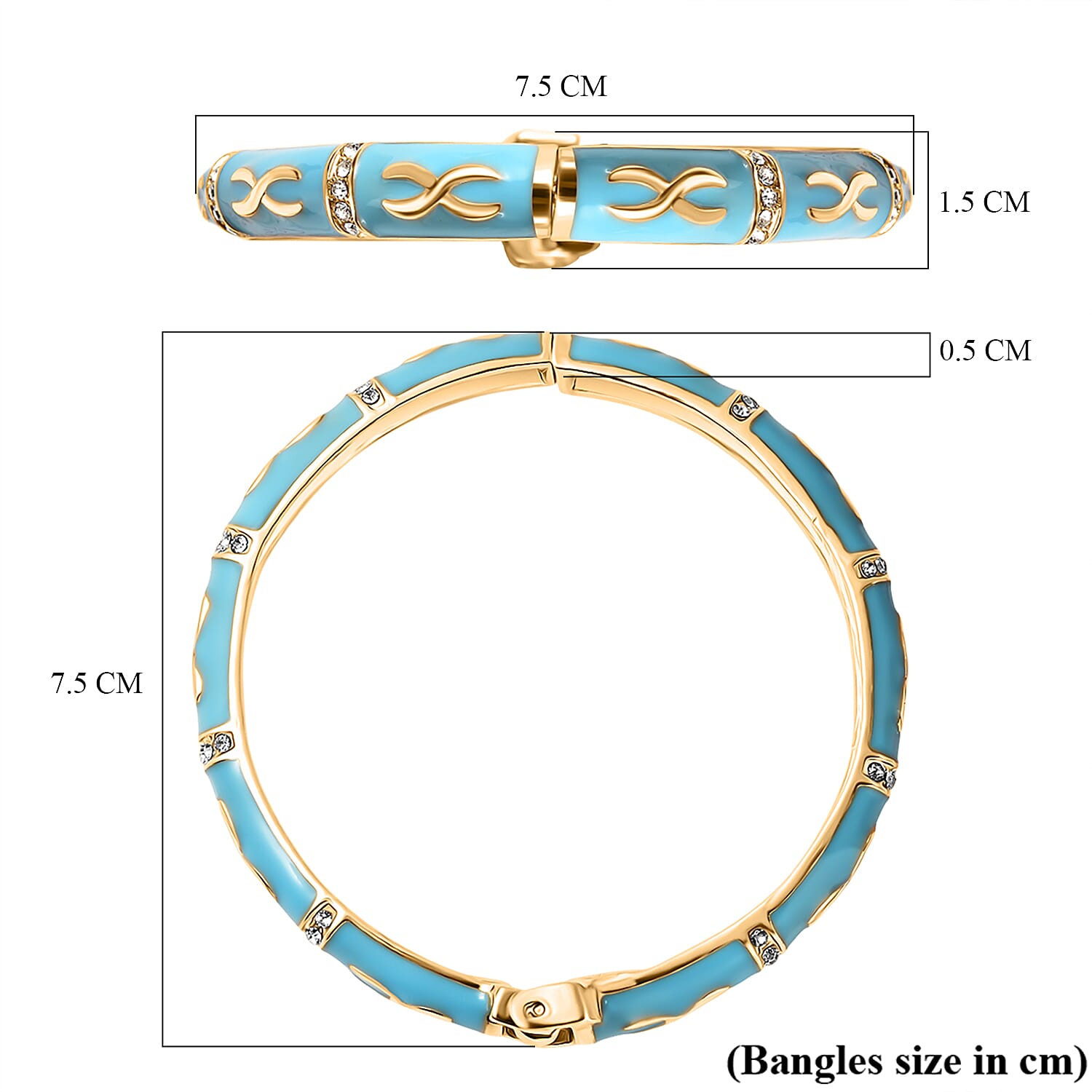 White Crystal Enameled Full Bangle