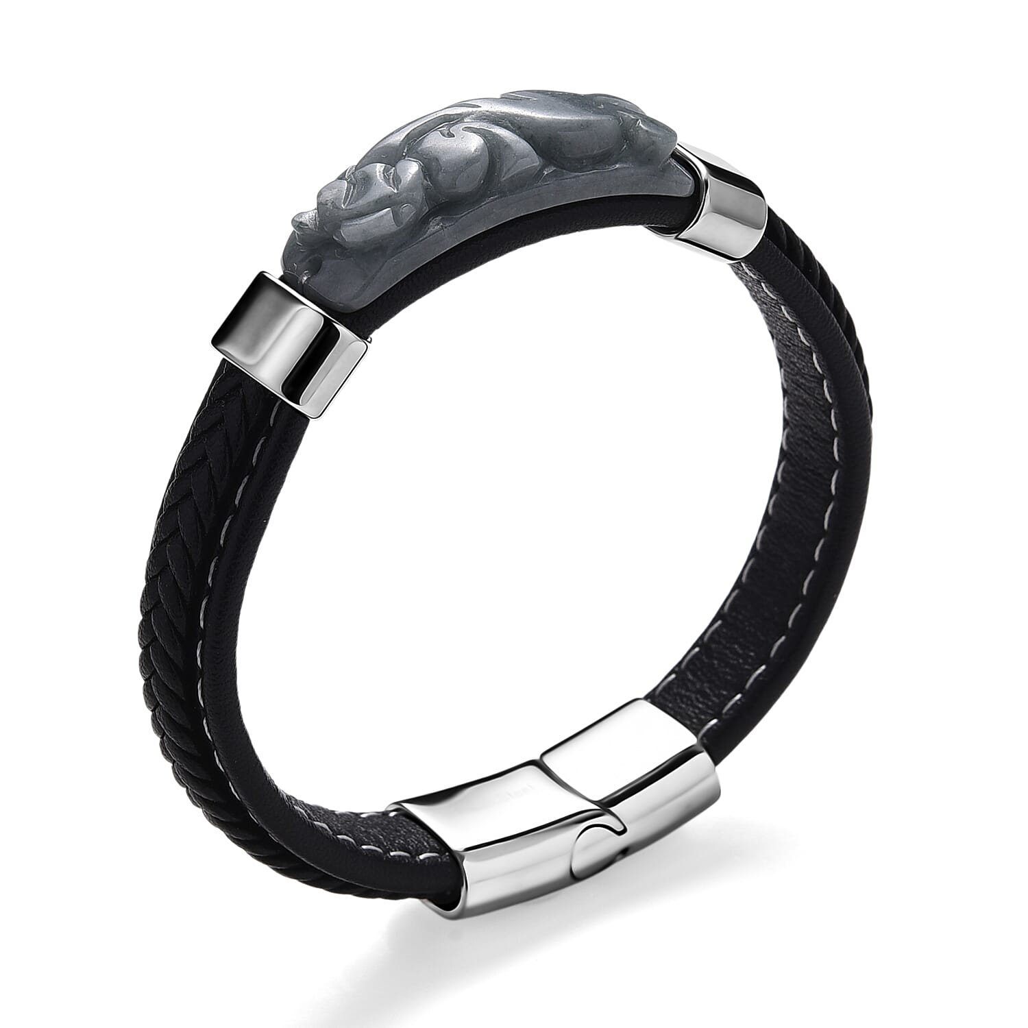 Natural Type A Jadeite Beads Bracelet (Size 7.5)  90.00 Ct.