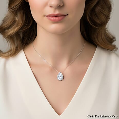 Luxuriant 950 Platinum IGI Certified Pear Cut Lab Grown Diamond (VS-EF) Pendant 1.00 Ct.