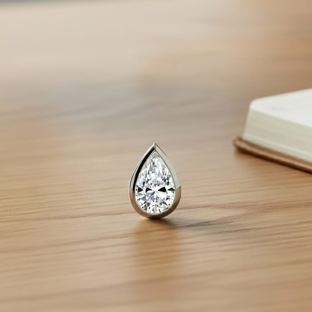 Black Friday Deal Only- Luxuriant 950 Platinum IGI Certified Pear Cut Lab Grown Diamond (VS-EF) Pendant 1.00 Ct.