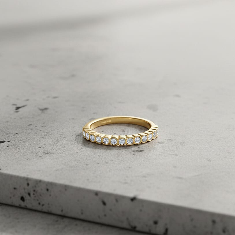 Luxuriant Lab Grown Diamond (SI-GH) Ring in 18K Vermeil Yellow Gold Plated Sterling Silver