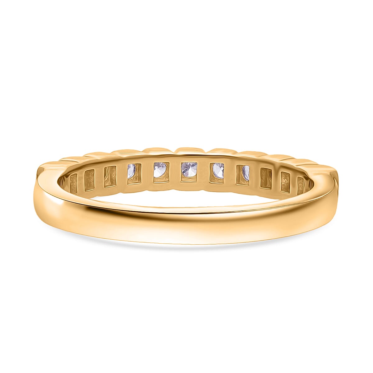 Luxuriant Lab Grown Diamond (SI-GH) Ring in 18K Vermeil Yellow Gold Plated Sterling Silver
