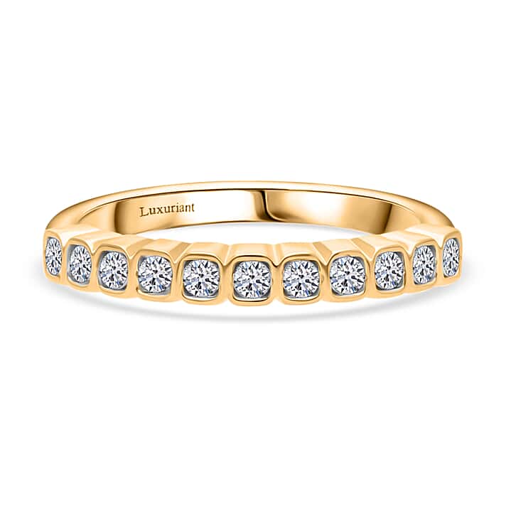 LUXURIANT 0.5 Ct. Lab Grown Diamond Band Ring in 18K Vermeil Yellow Gold Plated Sterling Silver