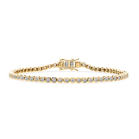 LUXURIANT 2 Ct. Lab Grown Diamond Tennis Bracelet in 18K Vermeil Yellow Gold Plated Sterling Silver 7.5 Inch LUXURIANT 2 Ct. Lab Grown Diamond Tennis Bracelet in 18K Vermeil Yellow Gold Plated Sterling Silver 7.5 Inch