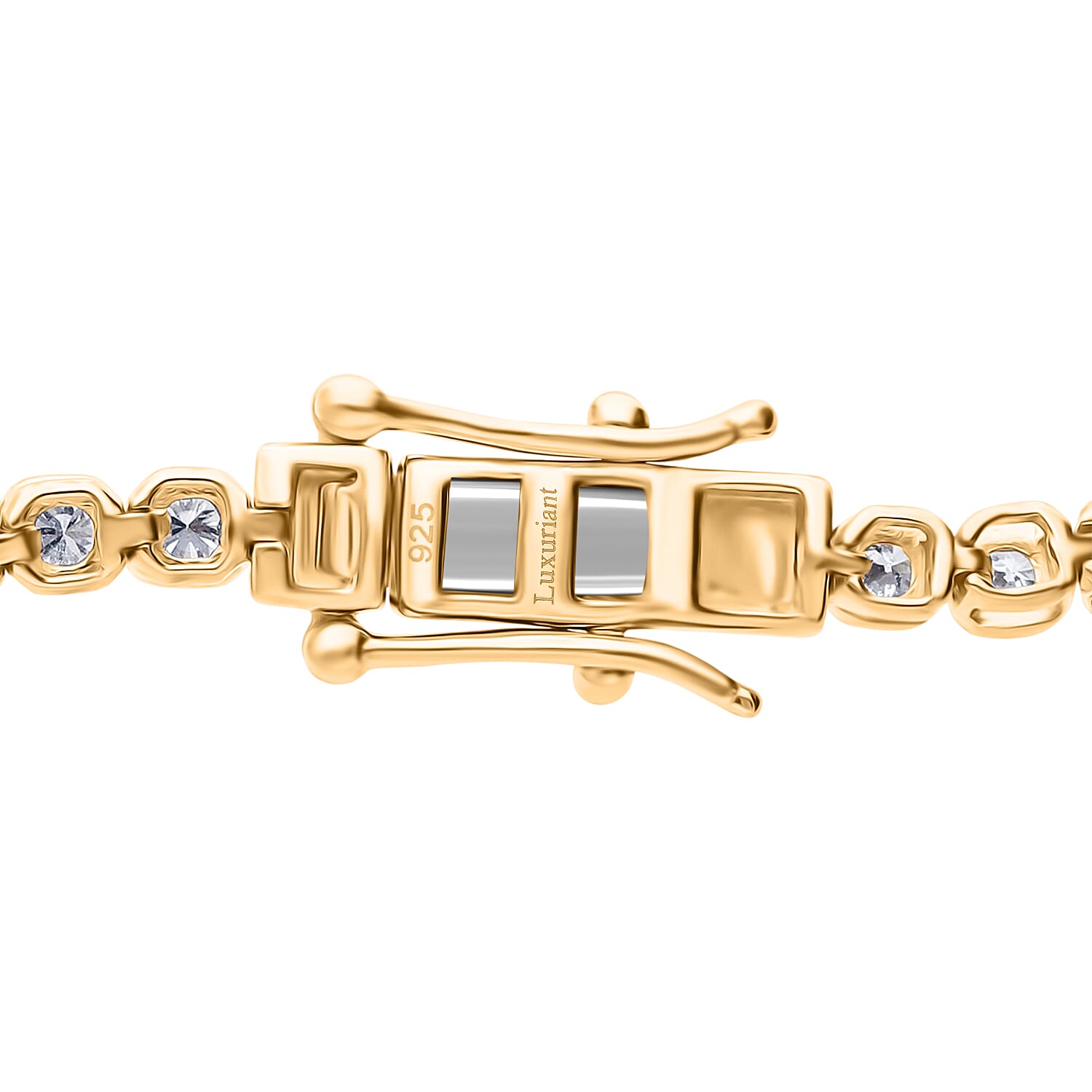 Luxuriant Lab Grown Diamond (SI-GH) Bracelet (Size 7.50) in 18K Vermeil Yellow Gold Plated Sterling Silver 1.98 Ct, Silver Wt. 6.16 Gms.