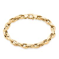 Hatton Garden Close Out - 9K Yellow Gold Prince of Wales Textured Bracelet (Size 7.50) with Senorita Clasp, Gold Wt. 5.60 Gms.