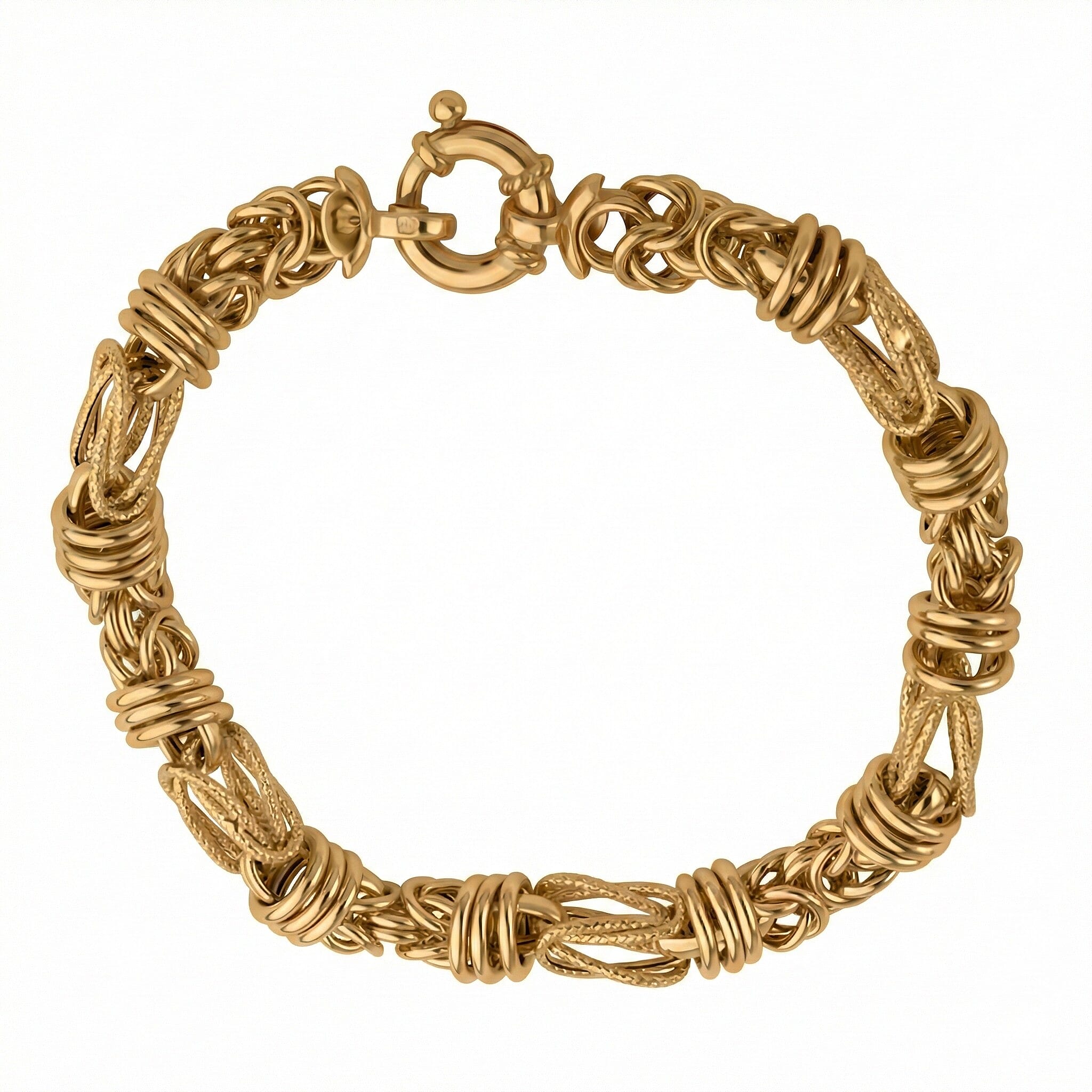 Close Out Deal - 9K Yellow Gold Byzantine Bracelet (Size 7.50) with Senorita Clasp, Gold Wt. 8.20 Gms.