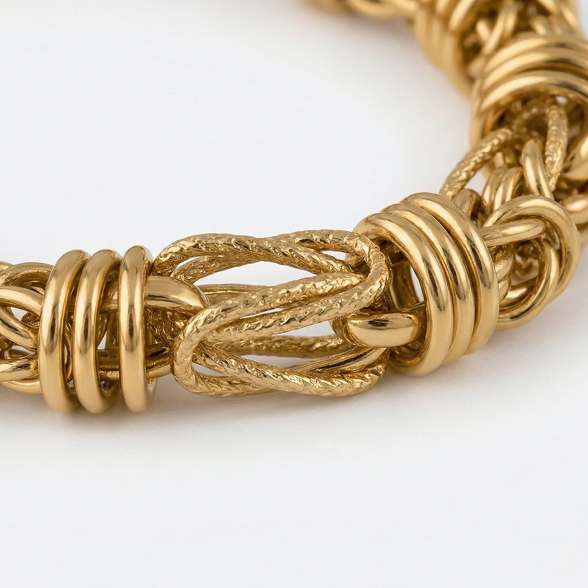 Close Out Deal - 9K Yellow Gold Byzantine Bracelet (Size 7.50) with Senorita Clasp, Gold Wt. 8.20 Gms.