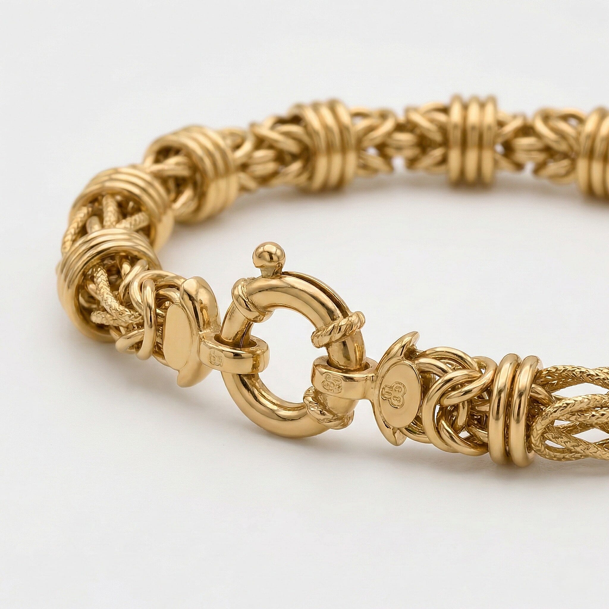 Close Out Deal - 9K Yellow Gold Byzantine Bracelet (Size 7.50) with Senorita Clasp, Gold Wt. 8.20 Gms.