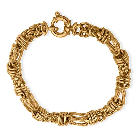 Close Out Deal - 9K Yellow Gold Mixed Link Bracelet (Size 7.50) with Senorita Clasp, Gold Wt. 8.20 Gms.
