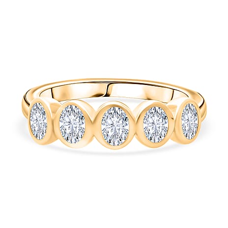 Luxuriant Lab Grown Diamond (SI-GH) Ring in 18K Vermeil Yellow Gold Plated Sterling Silver 1.00 Ct.