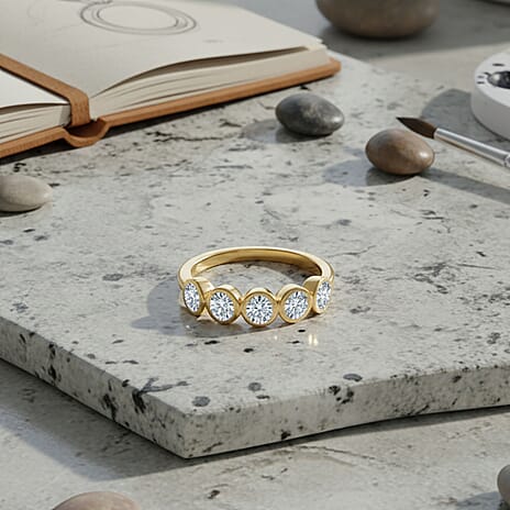 Luxuriant Lab Grown Diamond (SI-GH) Ring in 18K Vermeil Yellow Gold Plated Sterling Silver 1.00 Ct.