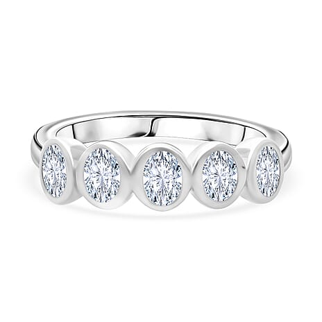 Luxuriant Lab Grown Diamond (SI-GH) Ring in Rhodium Overlay Sterling Silver 1.00 Ct.
