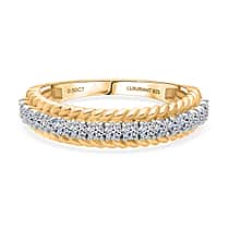 LUXURIANT 0.50 Ct. Lab Grown Diamond Half-Eternity Ring in 18K Vermeil Yellow Gold Plated Sterling Silver (SI-GH)