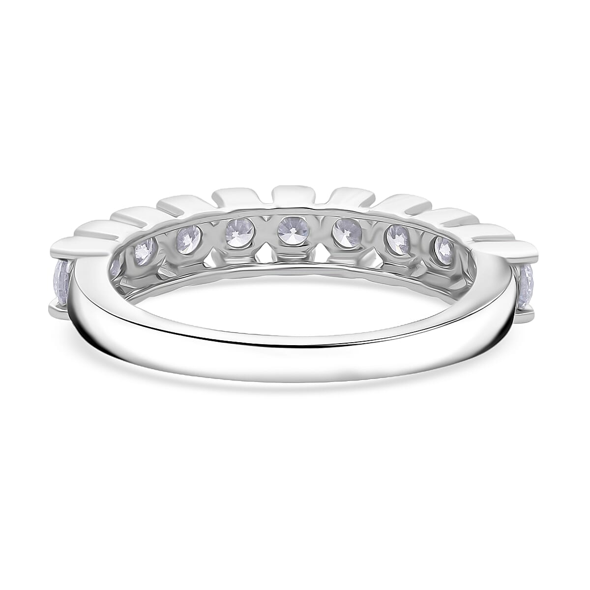 NY Close Out Deal- Luxuriant Lab Grown Diamond (SI-GH) Ring in Rhodium Overlay Sterling Silver 1.00 Ct.