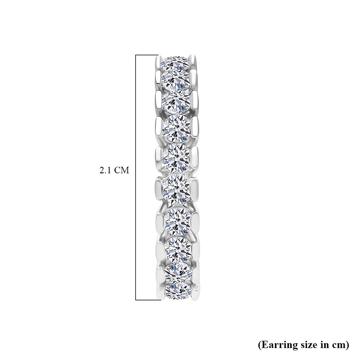 Luxuriant Lab Grown Diamond (SI-GH) Earring with Hoop in Rhodium Overlay Sterling Silver 1.00 Ct.