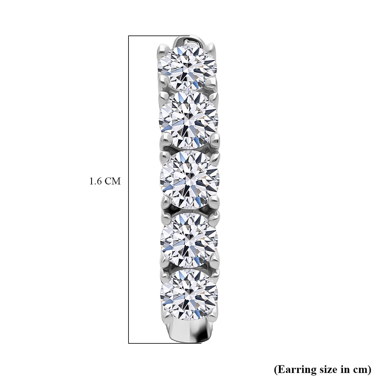 Luxuriant Lab Grown Diamond (VS-EF) Earring with Hoop in Rhodium Overlay Sterling Silver 1.02 Ct.