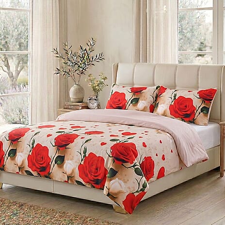 LIVMORE Patterned Sheet (Size 135x30 cm) - Red & Grey