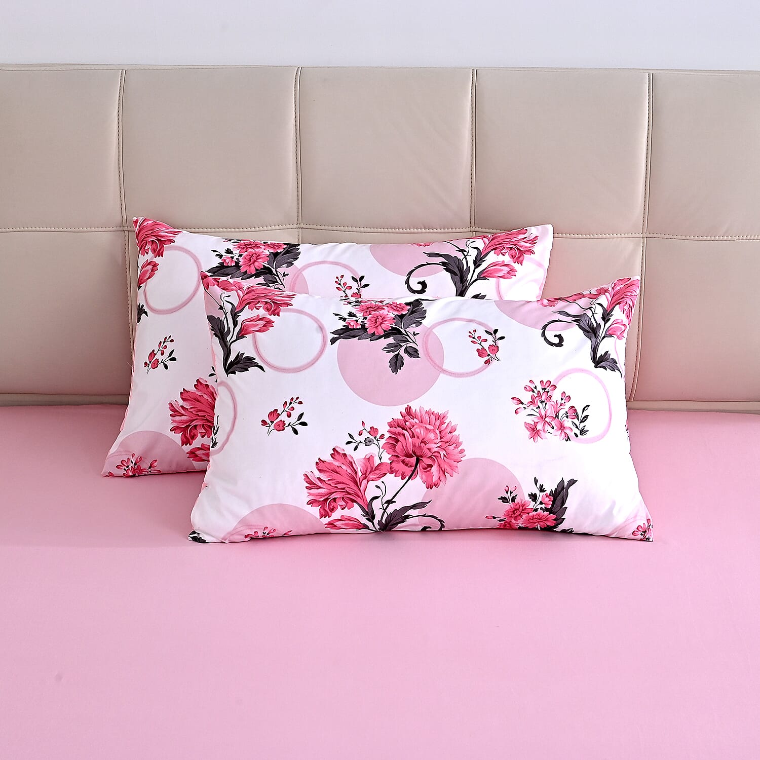 Livemore Set of 4- Reversible Bedding Sheet Set - inc. Deep Fitted Sheet, Duvet Cover & 2 x Pillowcases