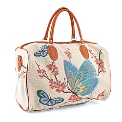 Elephant Travel Bag (Size 45x23x27 cm) - White Red