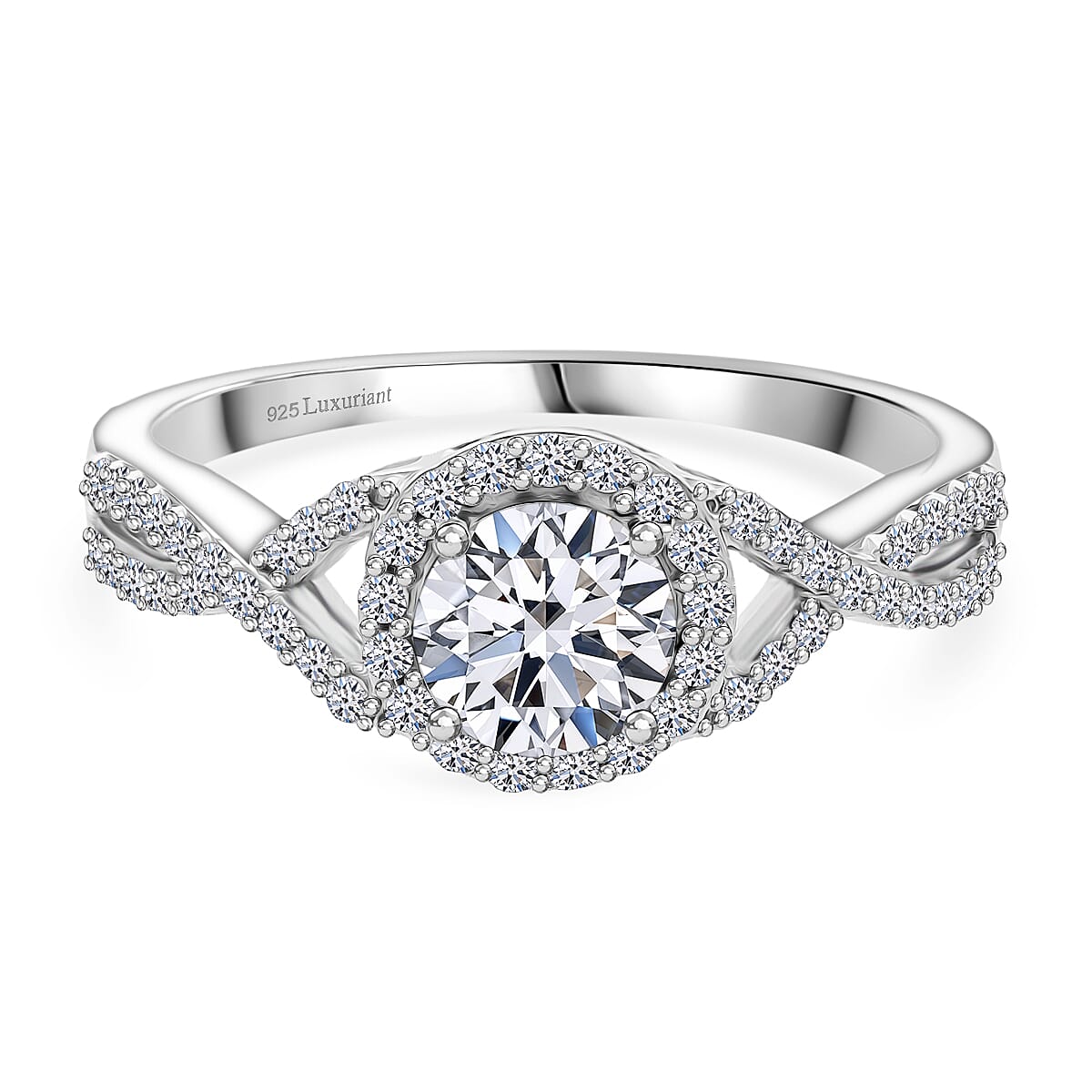 NY Close Out- Luxuriant Lab Grown Diamond (SI-GH) Ring in Rhodium Overlay Sterling Silver 1.40 Ct.