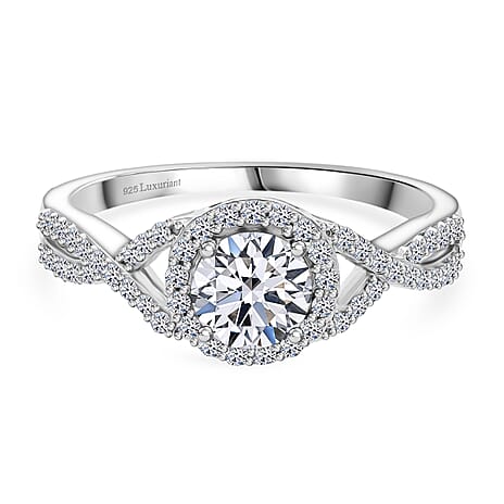 NY Close Out- Luxuriant Lab Grown Diamond (SI-GH) Ring in Rhodium Overlay Sterling Silver 1.40 Ct.