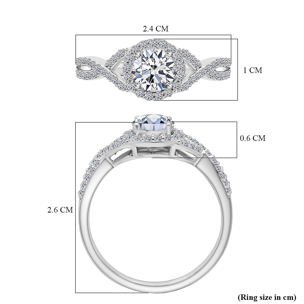 NY Close Out- Luxuriant Lab Grown Diamond (SI-GH) Ring in Rhodium Overlay Sterling Silver 1.40 Ct.