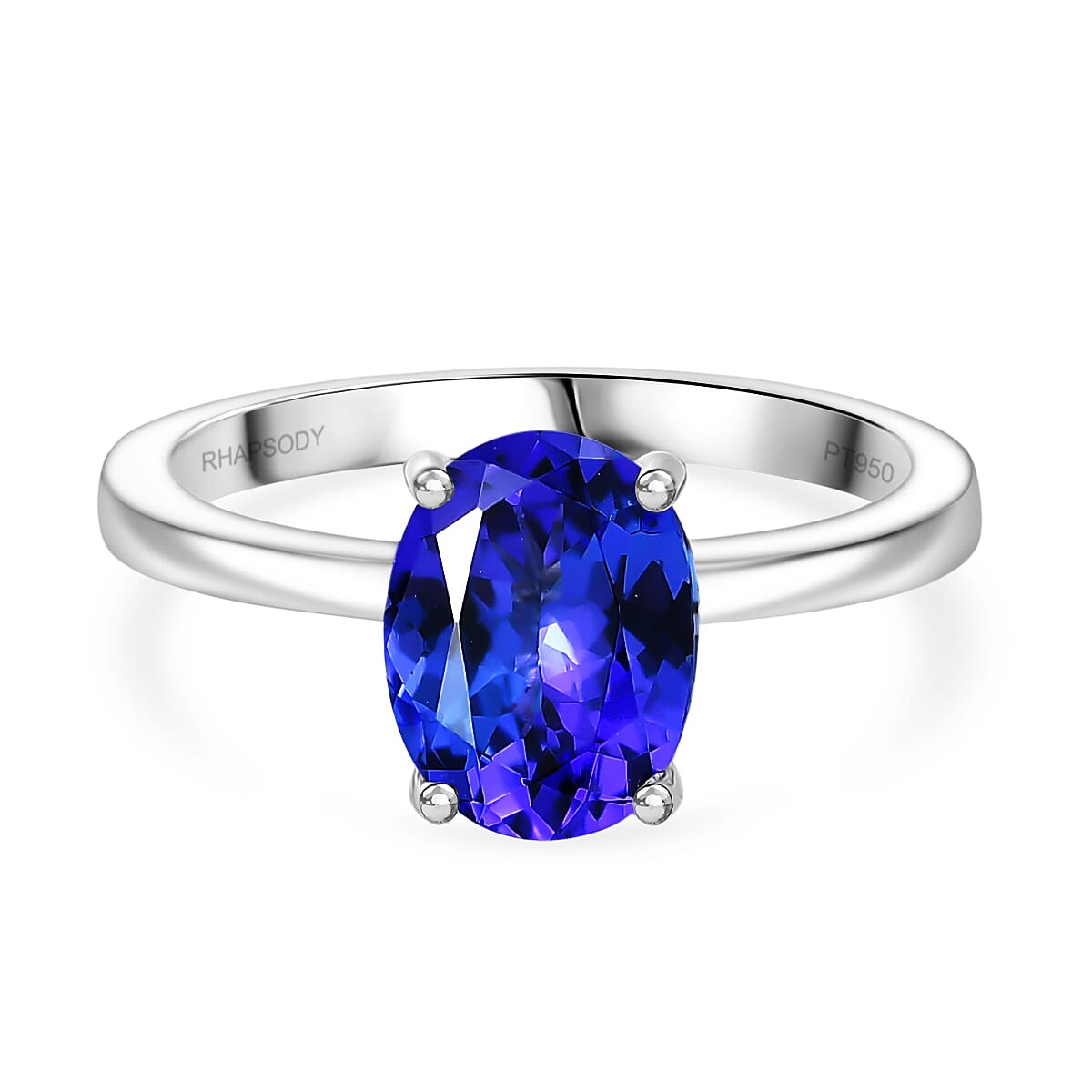 Rhapsody 950 Platinum AAAA Tanzanite Solitaire Ring Platinum