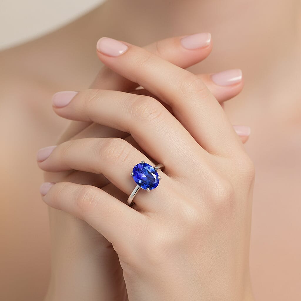 Rhapsody 950 Platinum AAAA Tanzanite Solitaire Ring Platinum