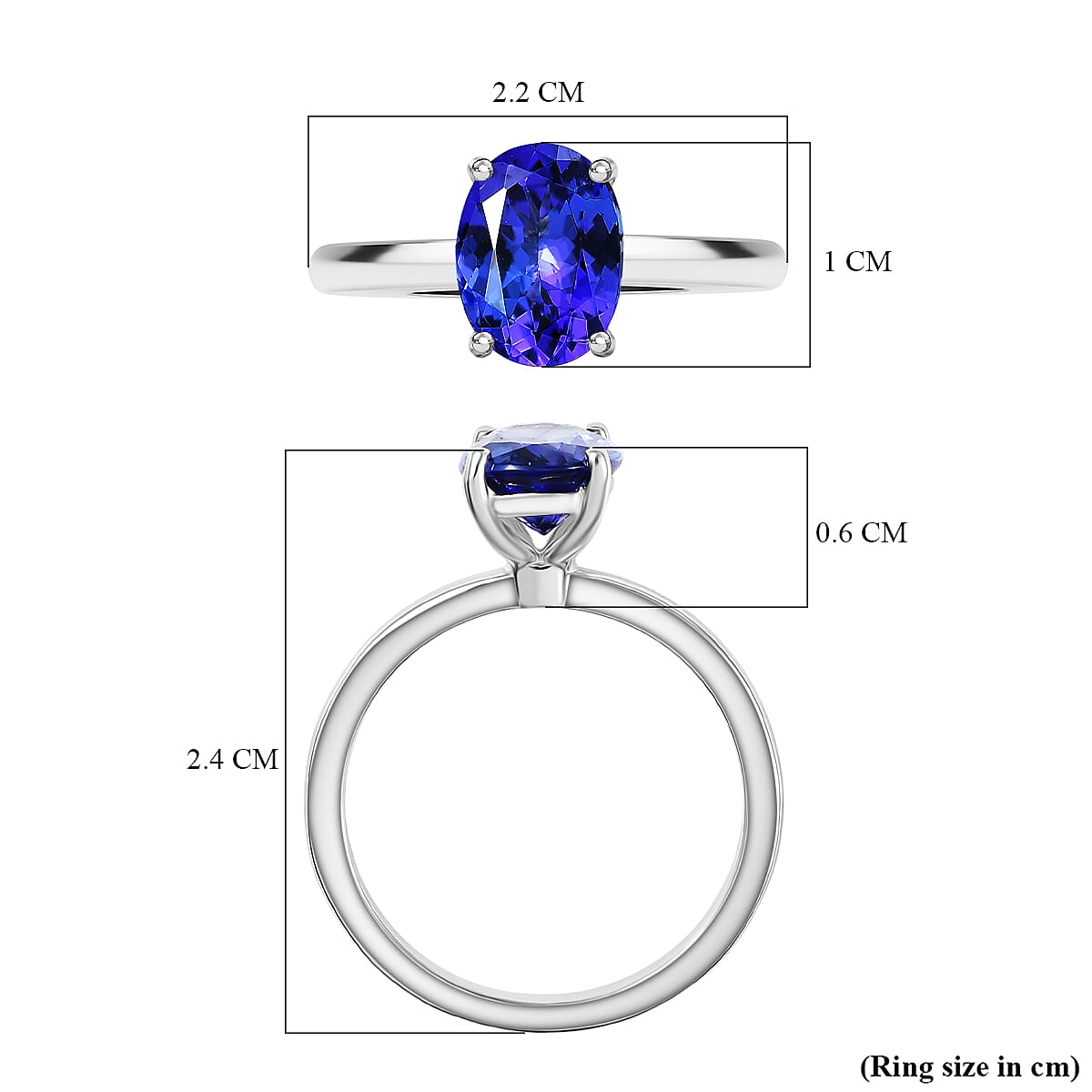 Rhapsody 950 Platinum AAAA Tanzanite Solitaire Ring Platinum
