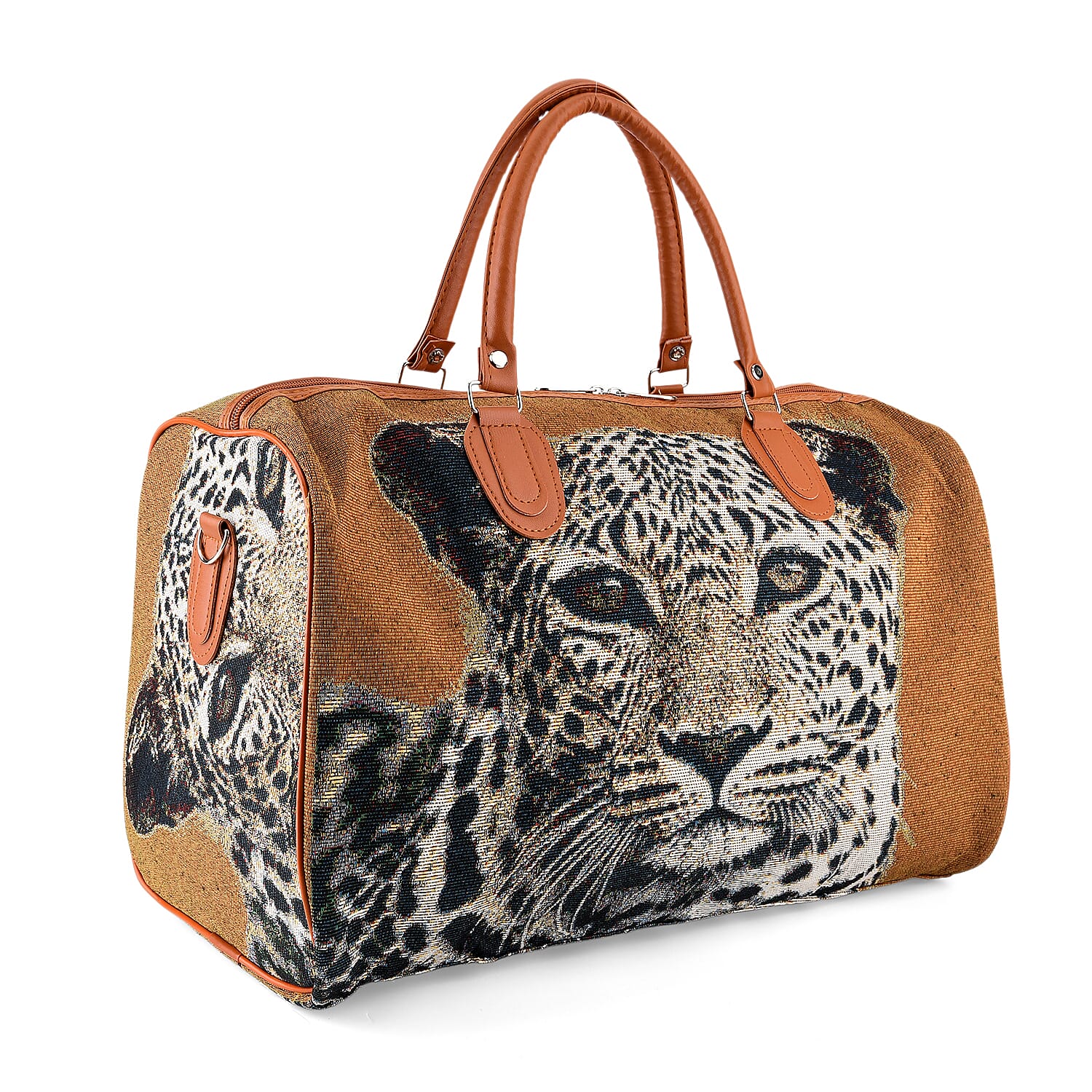 Leopard Travel Bag (Size 45x23x27 cm) - Brown