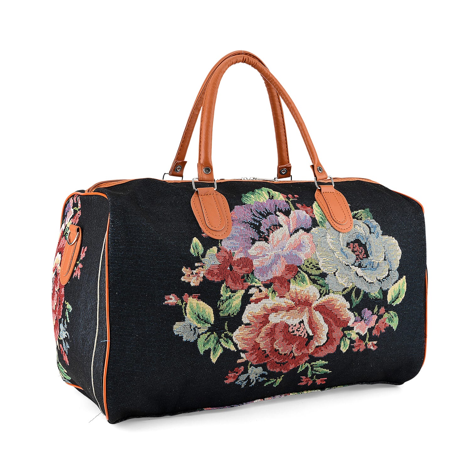 Floral Travel Bag (Size 45x23x27 cm) - Black Multi