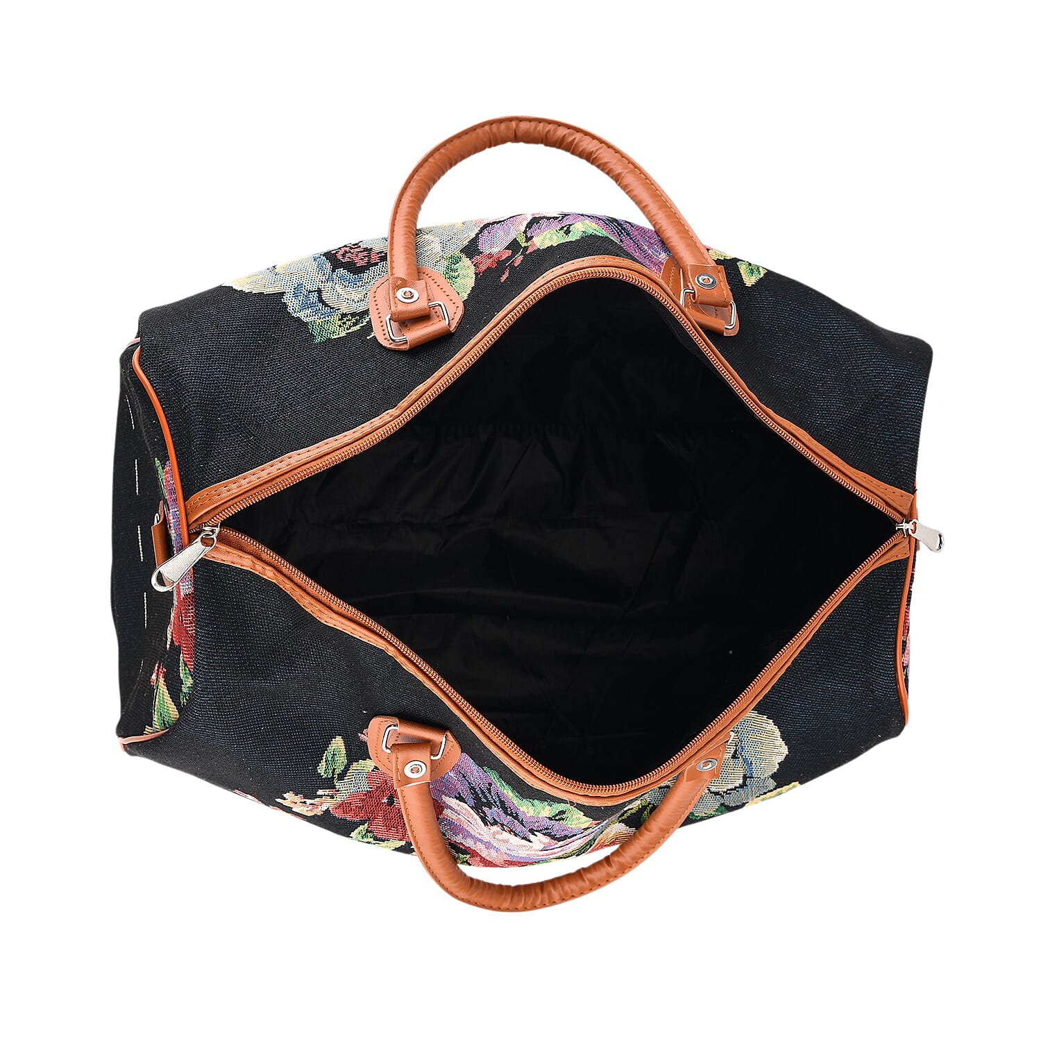 Floral Travel Bag (Size 45x23x27 cm) - Black Multi