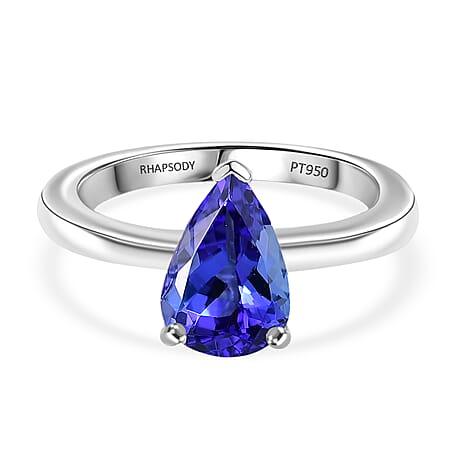 Rhapsody 950 Platinum AAAA Tanzanite Solitaire Ring, Platinum Wt.5.02 Gms  2.048  Ct.