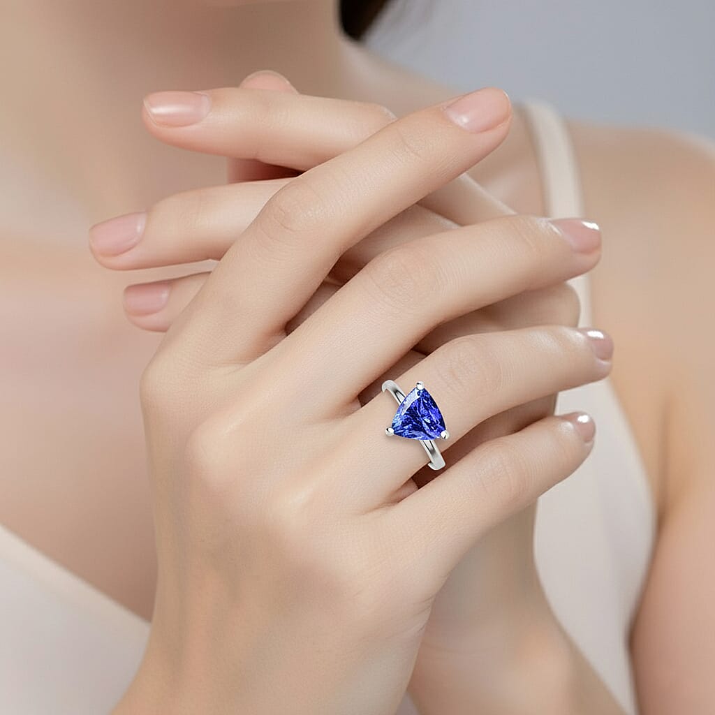 Rhapsody 950 Platinum AAAA Tanzanite Solitaire Ring Platinum