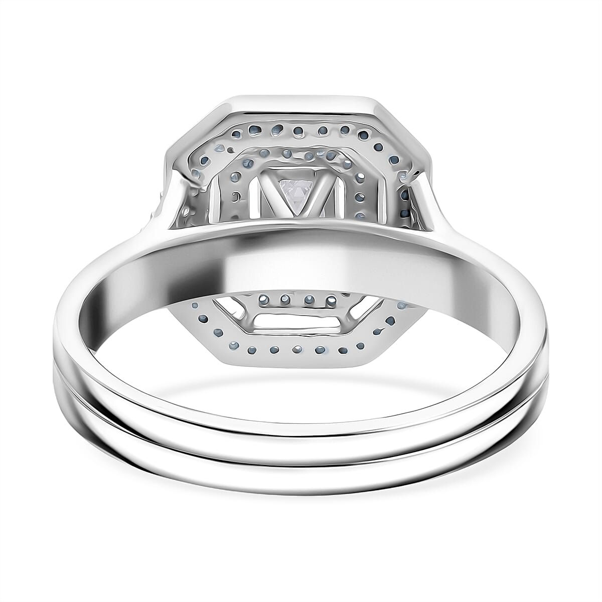 Luxuriant Lab Grown Diamond (SI-GH) Ring in Rhodium Overlay Sterling Silver 1.00 Ct, Silver Wt. 5.46 Gms.