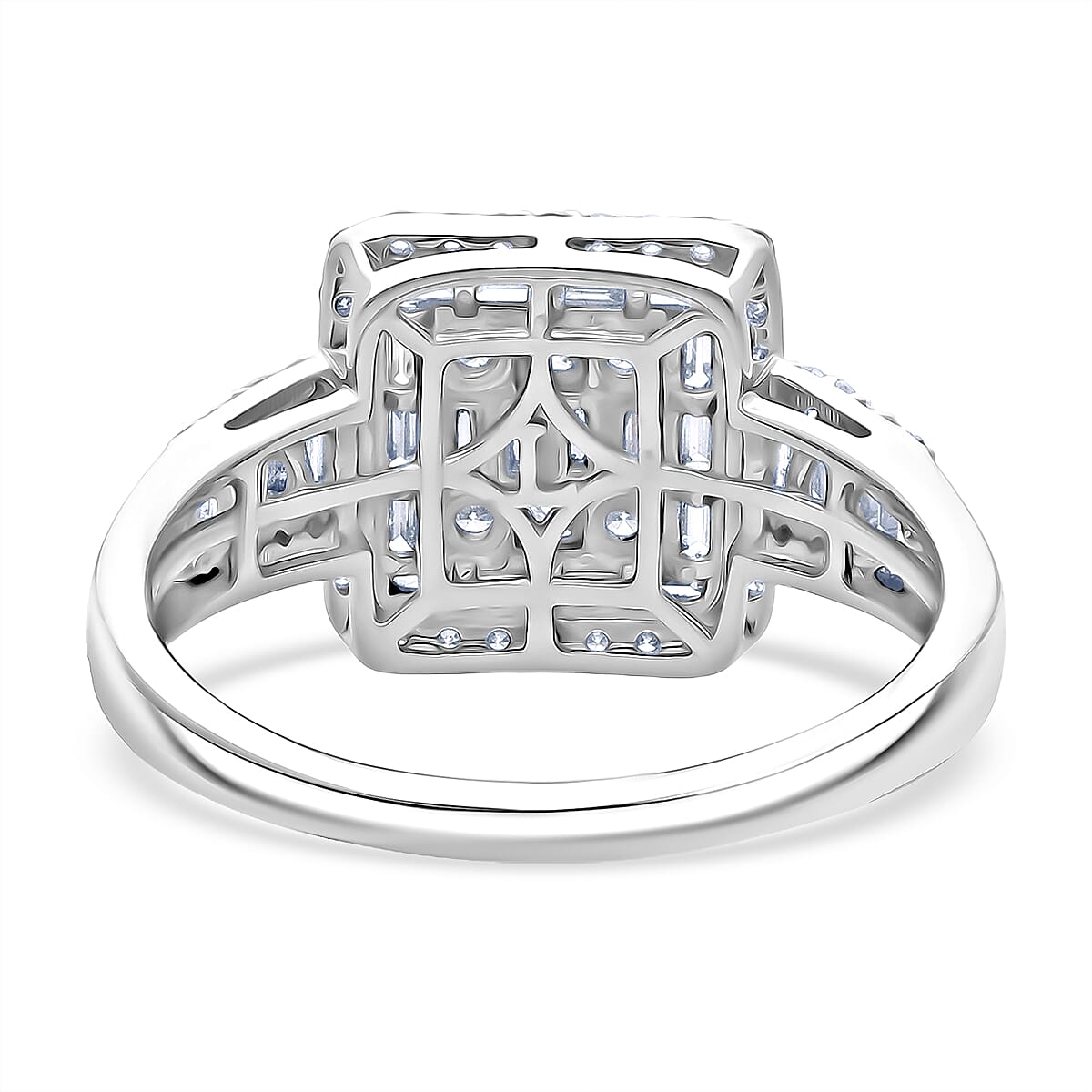 Luxuriant Lab Grown Diamond (SI-GH) Ring in Rhodium Overlay Sterling Silver 1.00 Ct.