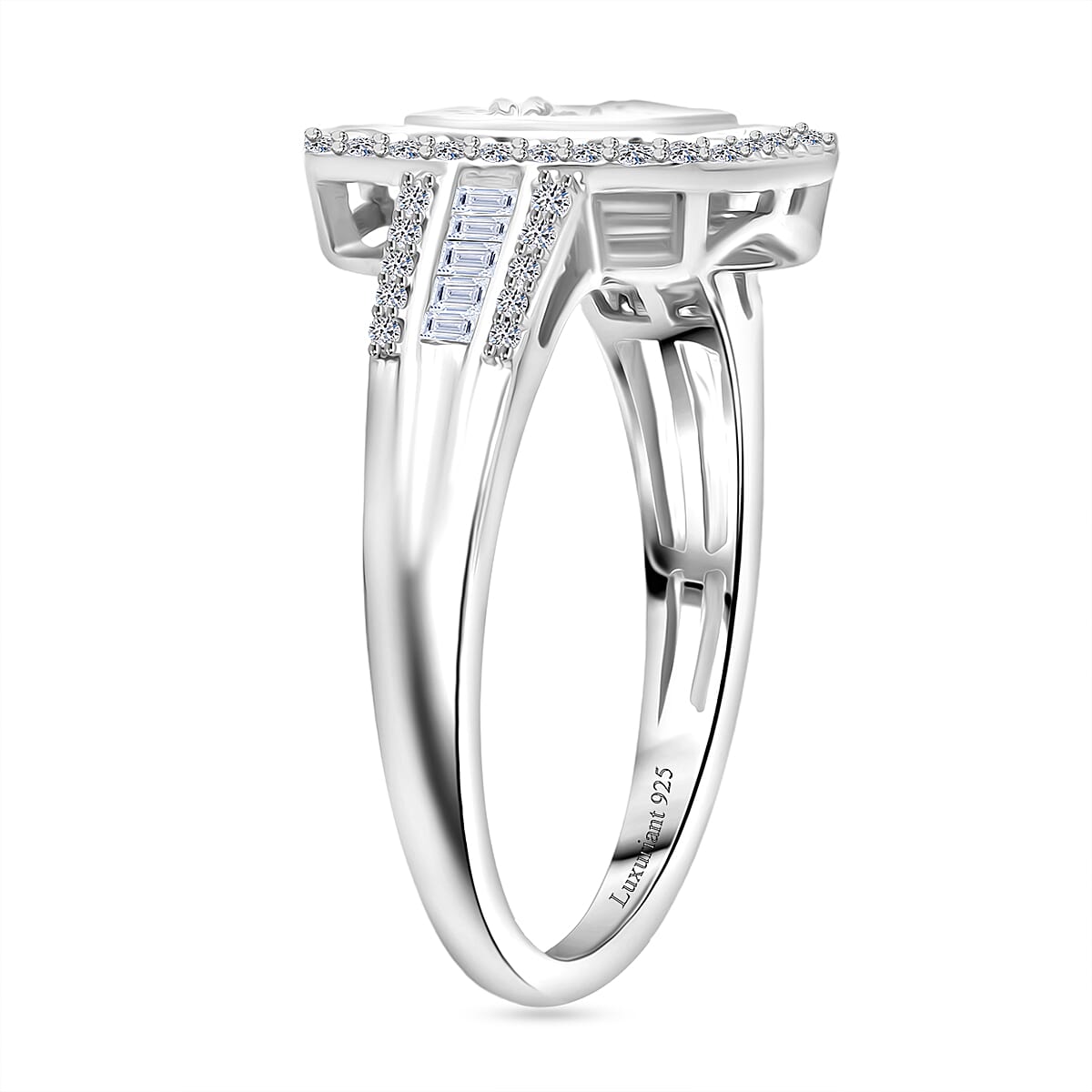 Luxuriant Lab Grown Diamond (SI-GH) Ring in Rhodium Overlay Sterling Silver 1.00 Ct.